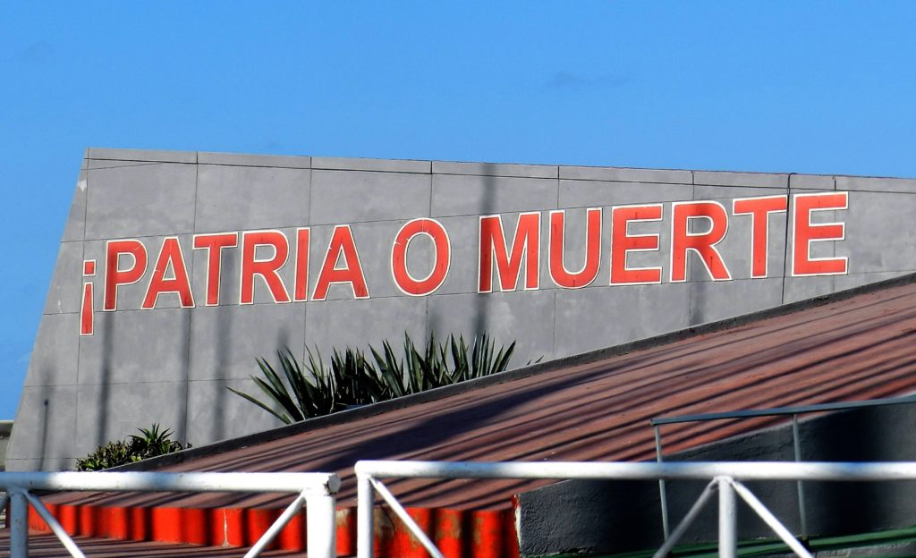 Motherland or Death – painted on a cement wall at the Elián González Park facing the American Embassy in Havana